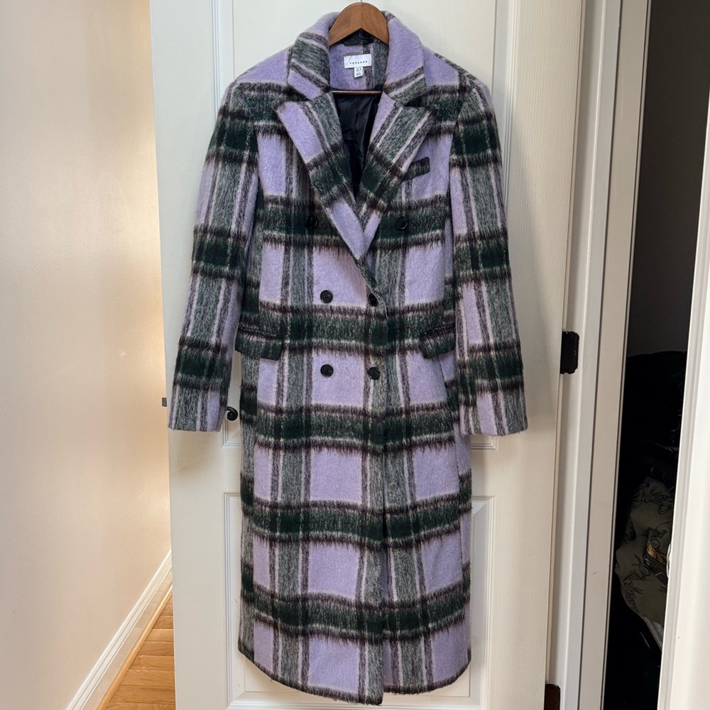 Topshop Purple and Green Coat